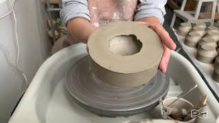 Making a double walled cat bowl on the pottery wheel | MAE CERAMICS