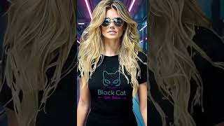 Black Cat Cyber Nature T-shirt, Neon Cyberpunk Cat https://vibeprintai.etsy.com/listing/1784885048