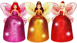 DIY Mini Dolls Dress Up - How to Make Sparkle Dresses out of Clay