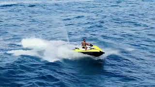 Water sports drone footage jet ski Analipsi