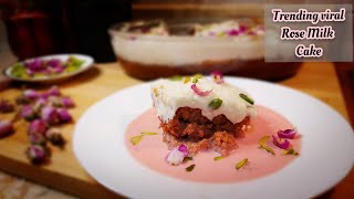 Rose Milk Cake | Rose Tres Leches Cake - Savory & Sweet Food | Eid Special.