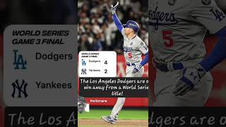 Los Angeles Dodgers  one win from a World Series title over New York Yankees #wilomane #mlb #shorts