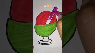 🍧🍉❤️💚💛🩷 Satisfying Art Video #shorts #trending #viral #art #viralvideo #viralshort #drawing #draw