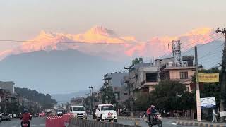 POKHARA || Himalaya range at the time of a golden hour ❤️❤️ #pokhara