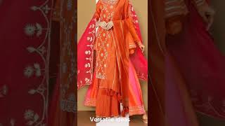 Beautiful orange shrarah designs|| Orange colour shrarah designs|| versatile ideas|| ytshorts||