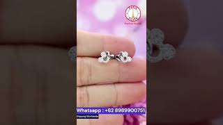 Mickey Mouse Ear Stud Sterling Silver 925 - Anting Tusuk Giwang Perak Asli Anak Dewasa Mickie