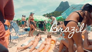 Rio de Janeiro Brazil Beach Walk 4k Leblon Beach Carnival Party 2023 🇧🇷