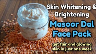 Masoor Dal face Pack for Fair & Glowing  Skin in just one week/remove tan and give spotless glow