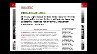 TICAKOREA Trial : Clinically Significant Bleeding With Ticagrelor vs Clopidogrel in ACS Patients