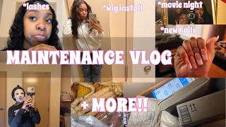 MAINTENANCE VLOG| new nails, wig install, lashes + more !