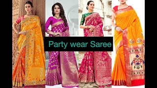 Party wear Saree Collection || New Silk party wear Saree || Latest designer Sarees #designer#bridal