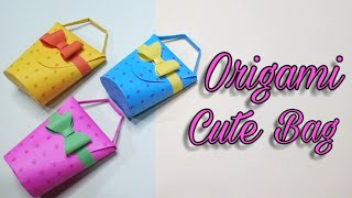 Origami Cute Paper Bag | Easy Origami Paper | Diy Paper School Bag | Diy Works