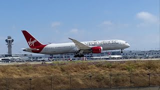 Virgin Atlantic Boeing 787-9 landing at Los Angeles International Airport runway 24R