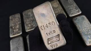 Thousands in Rare Silver Kilos! Vintage EngelHard London Poured Pure 999 Silver Ingots