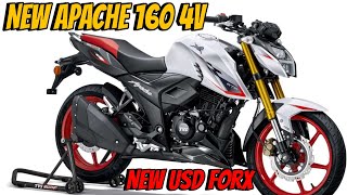 All New Tvs  Apache 160 4v 2024 Launched - New USD Suspension & New Graphics - On Road Price