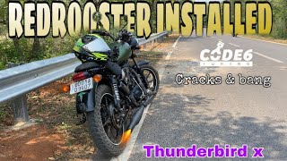 Redrooster exhaust installed in Thunderbird 350x || Code 6 tunned !! Cracks & Bang