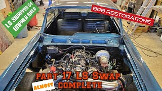 64 impala frame off resto vlog part 17 LS swap almost complete truck intake and alt not fitting