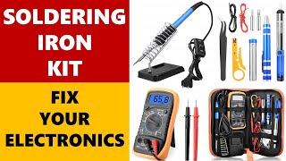 Soldering Iron Kit ON/OFF Switch Electronic Adjustable Temperature Welding Kit