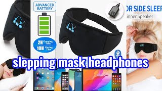 funny Sleeping Mask Headphones  TOPOINT Cotton Sleeping Eye Cover Travel Music Headsets Bluetooth