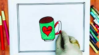 How to Draw a Cute Cup Easy for Kids and Toddlers