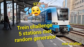 trein challenge 5 stations met random generator