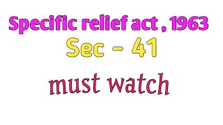 Section -41sra specific relief act1963