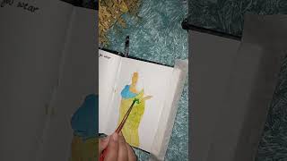 Filling my sketchbook #watercolorpainting #beautifulgirl painting #youtubeshorts