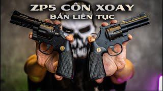 REVIEW Khẩu PYTHON côn xoay bắn liên tục không cần lên đạn !! đầm tay , đen xì và bắn cực vui.