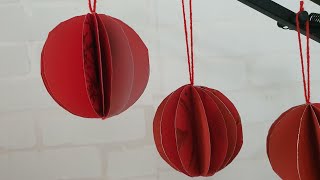 How to use old red packet make CHRISTMAS BALLS (Fun & Easy Origami) 简单折纸剪纸手工【怎样Y用旧红包袋做漂亮的圣诞球】