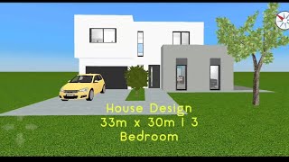 House Design | 33m x 30m with 3 Bedroom