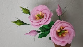 Lisianthus flower from crepe paper/ craft idea/ DIY flower from crepe paper