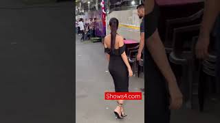 Shehnaz Gill in black dress