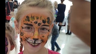 Аквагрим ЛЕОПАРД, ТИГР -символ года за 5 минут  Face painting LEOPARD steps for any occasion