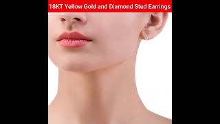 PC Jeweller 18KT Yellow Gold and Diamond Stud Earrings for Women #shorts #nsoni