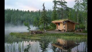 Rain sound at mountain cabin