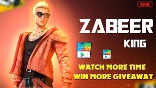 Watch More Time Win More Giveaway  // ff live // Zabeer King Gaming // Raod To 2k