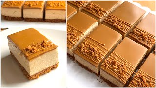 biscoff cheesecake bars/ lotus cheesecake/ تشيزكيك اللوتس