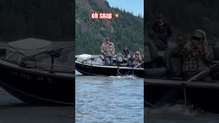 Drano Lake Springer fishing high lift nets the fish and rod snaps #pnw #fishing #salmon #trolling