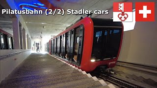 Pilatusbahn (2/2) - New Stadler rolling stock (Sep 2023) 4K #Switzerland #railway #Pilatus