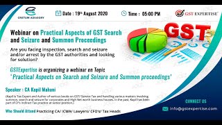 Web series Part-1_Inspection, Search and Summon Proceedings including Arrest_CA Kapil Mahani