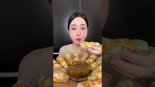 Mukbang Gỏi cuốn tôm thịt mắm nêm ngon nhức nách #mukbang #eating #food #eatingshow #eat #amthuc