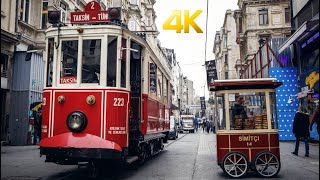 Istanbul Taksim Istiklal Street Walking Tour Türkiye 2023 | 4K