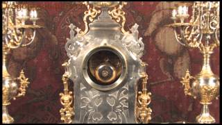 Antique French Gilt and Silvered Clock Set 2647