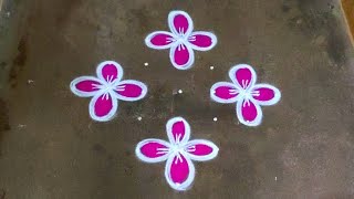 Karthigai madham lotus colour kolam designs|7 dots new year rangoli 2024|Karthigai deepam kolam