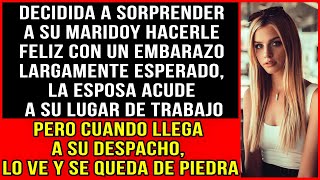 Decidida a sorprender a su marido y hacerle feliz con su esperado embarazo, va a verle al trabajo...