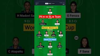 PK-w vs SL-w Today Dream11 Prediction Team || Women World Cup 2024 || #shorts #womenworldcup