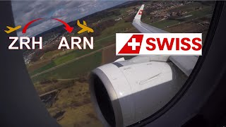 ✈︎ SWISS A320neo ✈︎ AMAZING Engine View - Winter Flight to Sweden