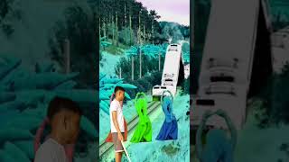 Funny Red, Green, Blue cute danching girl train tracks & me magic video #trending #shortsfeed #vfx