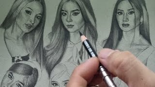 Portrait LIVE Drawing! How to Draw, Shade using Charcoal Pencil