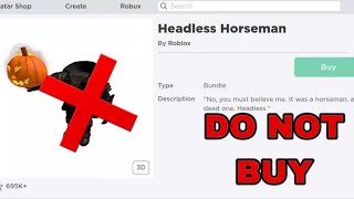 Why you should avoid buying Headless Horseman in 2023 (Roblox)